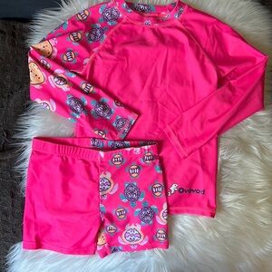 Amazon Ovovod Bathing Suit Set Shorts & Long Sleeve Swimwear Size fits like 6